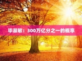 毕淑敏：300万亿分之一的概率