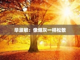 毕淑敏：像烟灰一样松散
