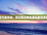 因为喜欢你，所以每次我先低头都没关系