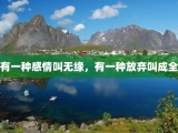 有一种感情叫无缘，有一种放弃叫成全