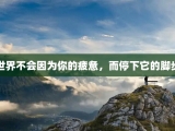 世界不会因为你的疲惫，而停下它的脚步