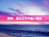 爱情：溺水三千只取一瓢饮