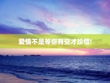 爱情不是等你有空才珍惜!