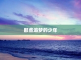 那些追梦的少年
