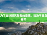 为了金秋那沉甸甸的麦穗，我决不辜负春天