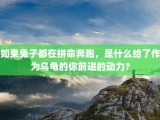 如果兔子都在拼命奔跑，是什么给了作为乌龟的你前进的动力？