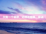 欠我一个旋律，记得还我哦，你说