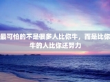 最可怕的不是很多人比你牛，而是比你牛的人比你还努力
