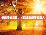做最好的自己，才能遇到最好的别人