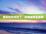 春花秋月何时了，此恨绵绵无绝期