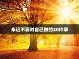 永远不要对自己做的20件事