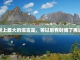 世上最大的谎言是，等以后有时间了再说