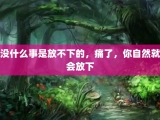 没什么事是放不下的，痛了，你自然就会放下