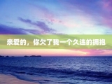 亲爱的，你欠了我一个久违的拥抱