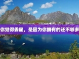 你觉得委屈，是因为你拥有的还不够多