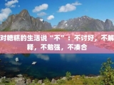 对糟糕的生活说“不”：不讨好，不解释，不勉强，不凑合