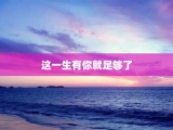 这一生有你就足够了