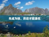 先成为锦，然后才能添花