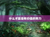 什么才算是有价值的努力