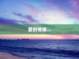 爱的等侯...