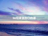 56句未说出口的话