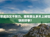 想成功又不努力，哪有那么多天上掉馅饼的好事？