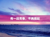 有一段青春，不再提起