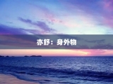 亦舒：身外物
