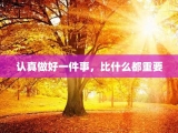 认真做好一件事，比什么都重要