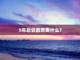 5年后你最想要什么？