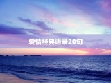 爱情经典语录20句