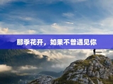 那季花开，如果不曾遇见你