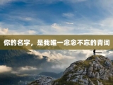 你的名字，是我唯一念念不忘的青词