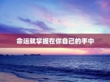 命运就掌握在你自己的手中