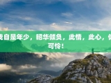 我自是年少，昭华倾负，此情，此心，你可怜！