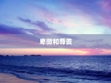 卑微和尊贵