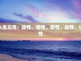 人生五性：德性、悟性、韧性、血性、记性