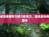 成功需要努力努力在努力，坚持坚持再坚持