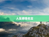 人生感悟名言