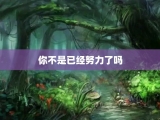 你不是已经努力了吗