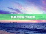 机会是靠自己争取的