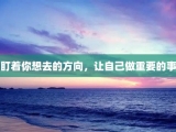 盯着你想去的方向，让自己做重要的事