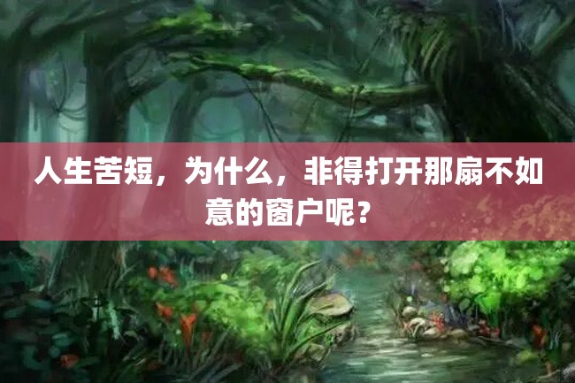 人生苦短,为什么,非得打开那扇不如意的窗户呢?