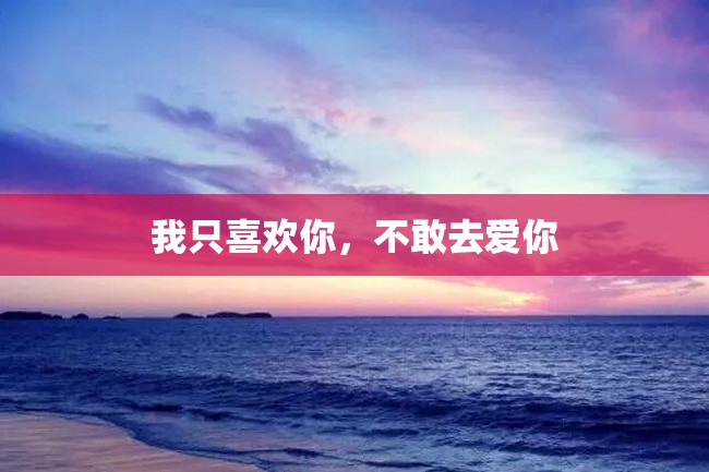 我只喜欢你,不敢去爱你