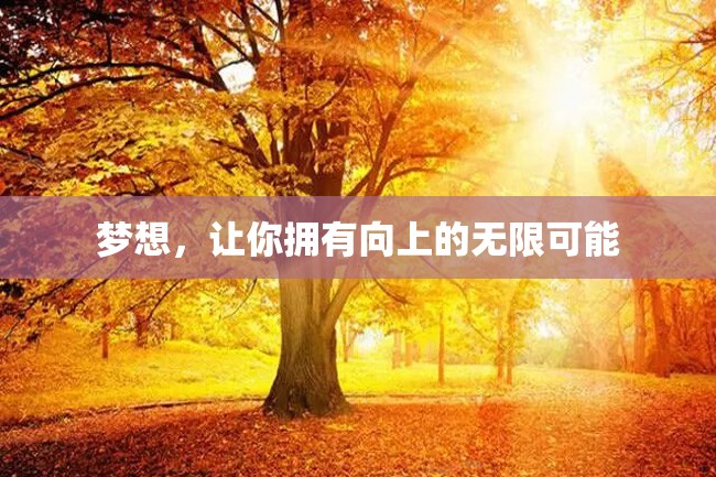 梦想,让你拥有向上的无限可能