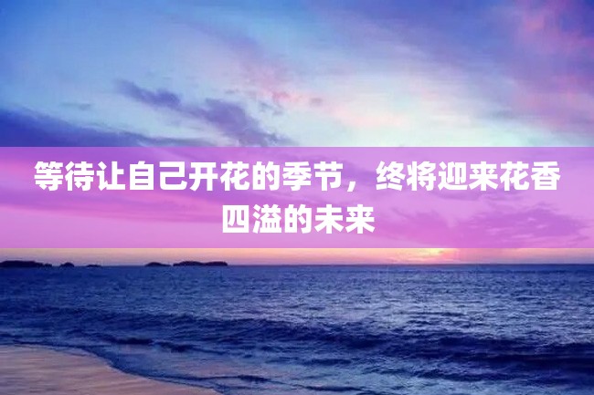 等待让自己开花的季节,终将迎来花香四溢的未来