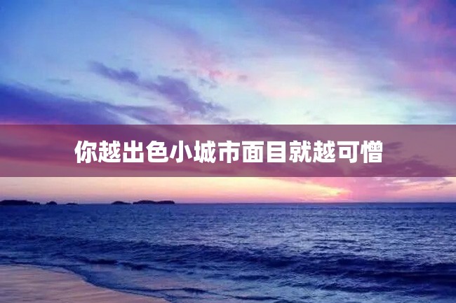 你越出色小城市面目就越可憎