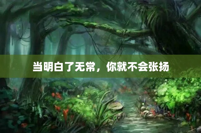 当明白了无常,你就不会张扬