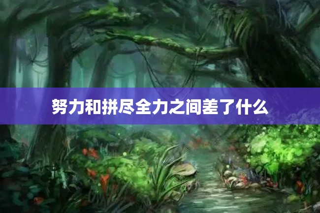 努力和拼尽全力之间差了什么