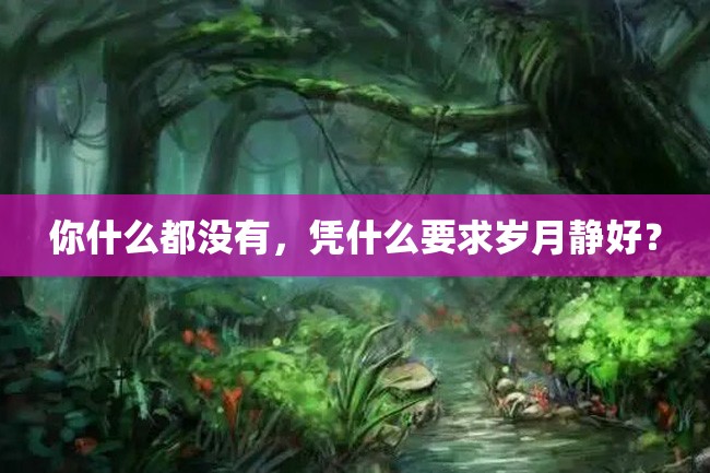 你什么都没有,凭什么要求岁月静好?